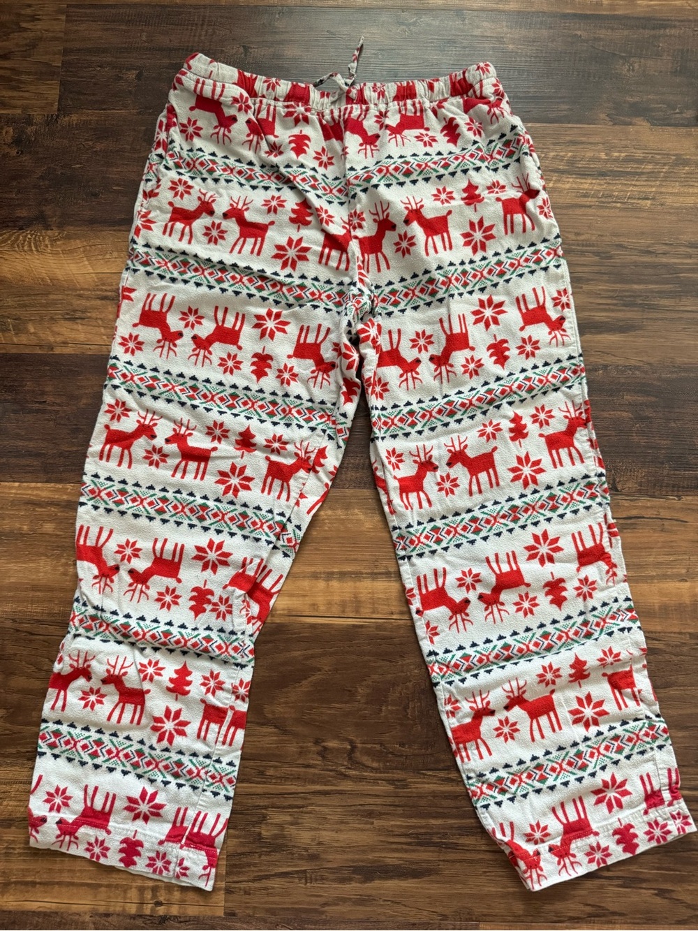 Hanna Andersson Red White Holiday Reindeer PJ Pants 100% cotton oeko Tex unisex